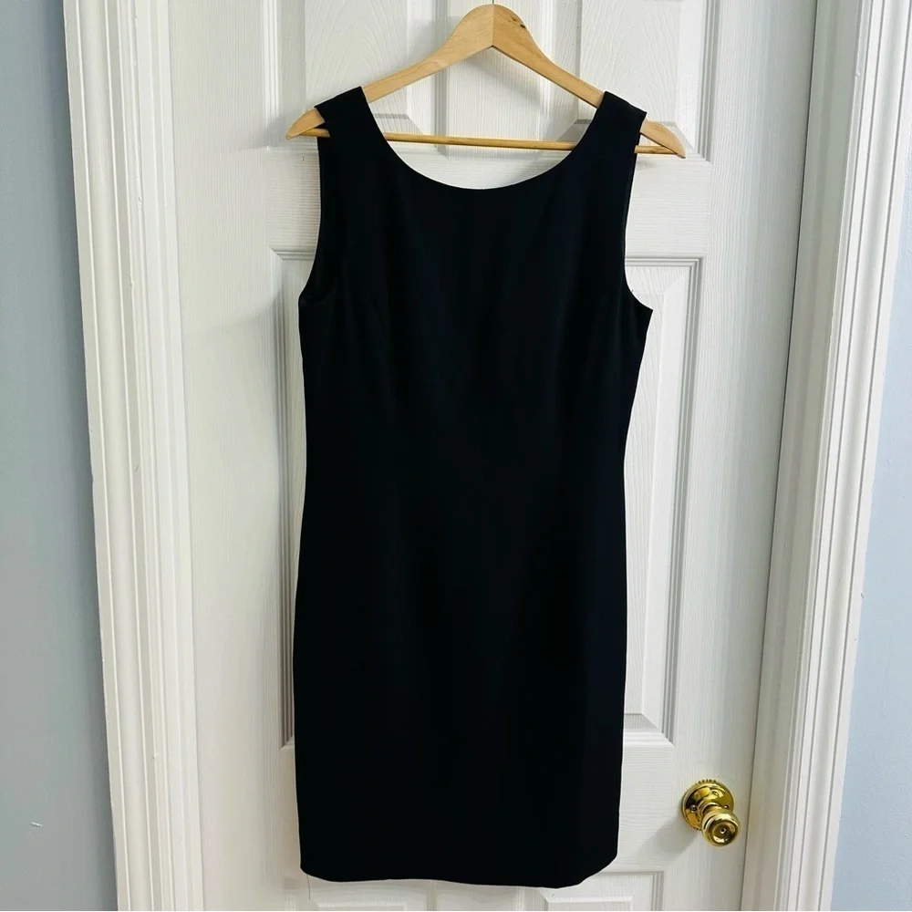 Vintage Dress Mini Little Black Sheath Bow Glam Dainty Coquette Size 10 Medium - Picture 2 of 4